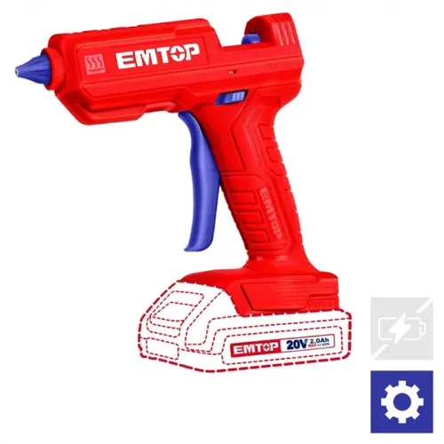 Emtop Aku tavná pistole 13-18g/min 20V solo
