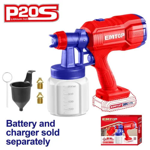 Emtop Aku stříkací pistole 20V 800ml solo