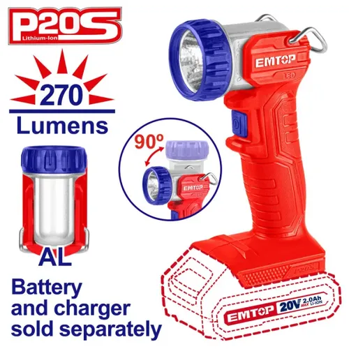 Emtop Aku pracovní LED svítilna 20V 5W solo