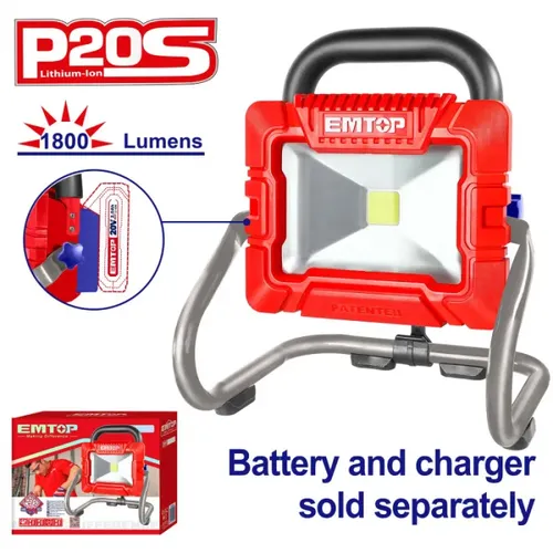 Emtop Aku pracovní LED světlo 20V 20W solo