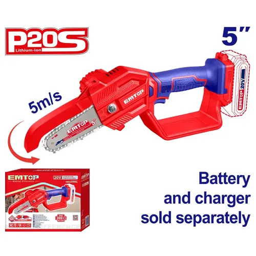 Emtop Aku prořezávací řetězová pila 20V 13cm solo