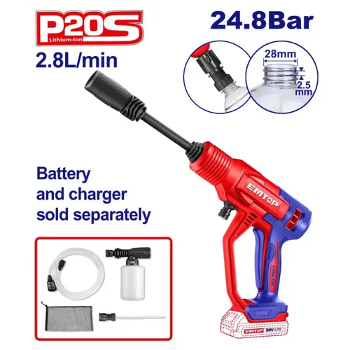 Emtop Aku tlaková myčka 20V 24,8Bar solo