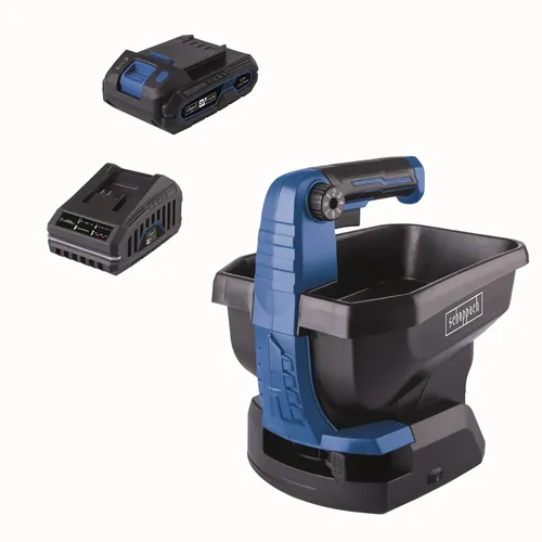 Scheppach C-GSP800-X-SET S 20 V IXES aku rozmetadlo + 2Ah baterie + nabíječka 2,4 A