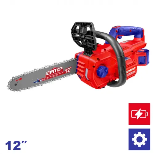 Emtop Aku řetězová pila 20V 30cm 2x5.0Ah
