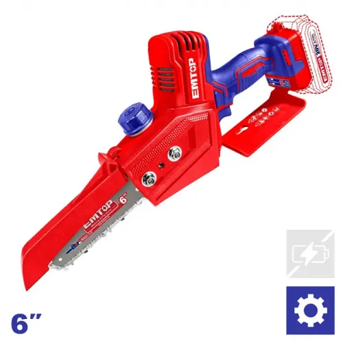 Emtop Aku prořezávací řetězová pila 20V 15cm solo