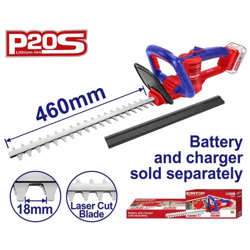 Emtop Aku plotostřih 20V 46cm solo