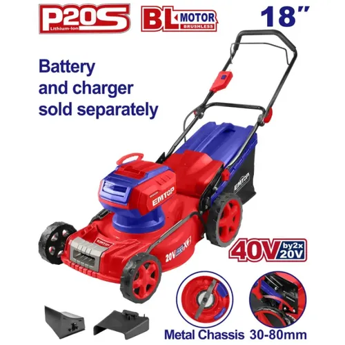 Emtop Aku sekačka na trávu 40V 46cm solo