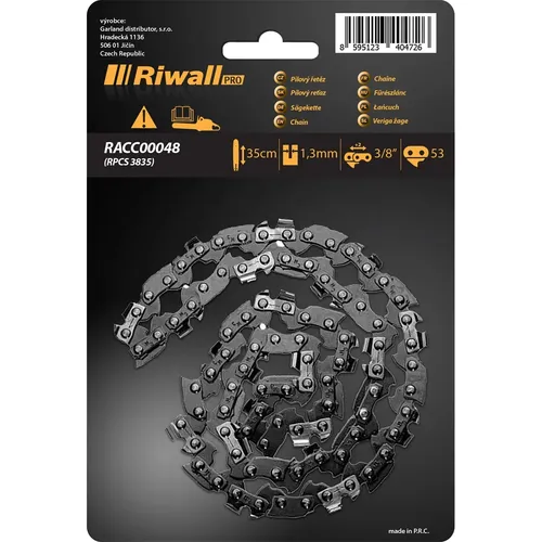 Riwall PRO Pilový řetěz 3/8" 1,3mm ( lišta 14" ) 53 článků pro RPCS 3835