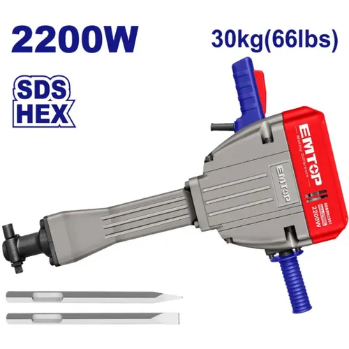 Emtop Bourací kladivo 2200W 75J SDS Hex