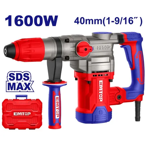 Emtop Pneumatické kombinované kladivo 1600W 10J SDS Max