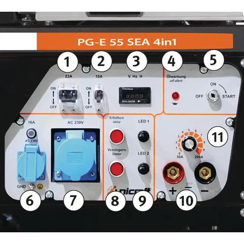 Synchronní elektrocentrála PG-E 55 SEA 4 in 1 6706955 Unicraft