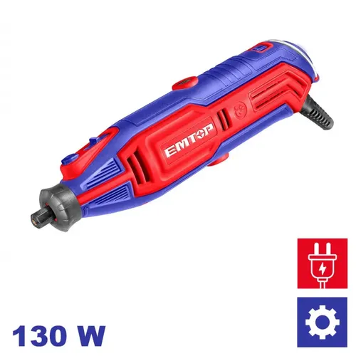 Emtop Přímá bruska 130W 129ks příslušenství