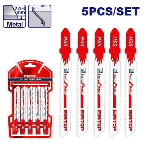 Emtop Sad pilek na kov do přímočaré pily  5ks 50mm