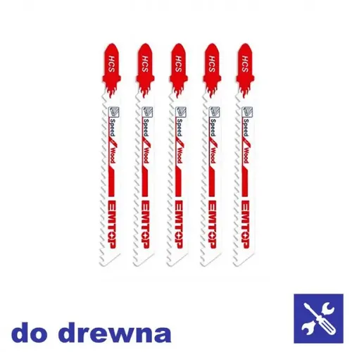 Emtop Sada pilek na dřevo do přímočaré pily  5ks 74mm