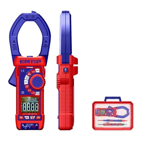 Emtop Digitální klešťový multimetr AC 1000A RMS 6000
