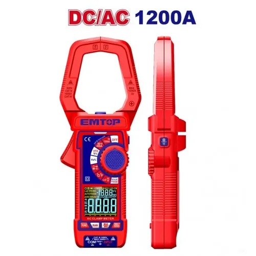 Emtop Digitální lešťový multimetr AC/DC 1000A RMS 6000
