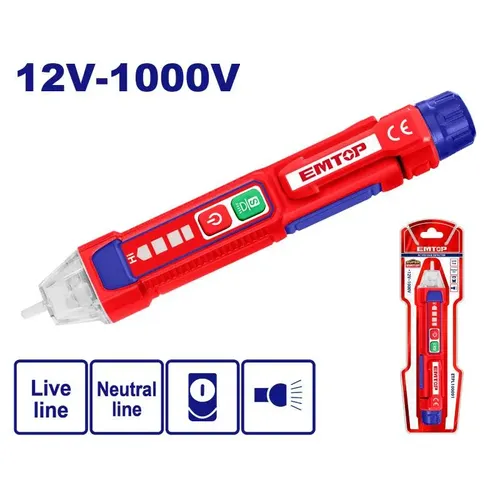 Emtop Bezkontaktní detektor střídavého napětí 12V~1000V