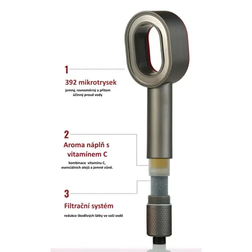 Filtrační sprchová hlavice sada černá Glox SH001B