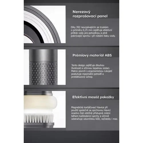 Filtrační sprchová hlavice sada černá Glox SH001B