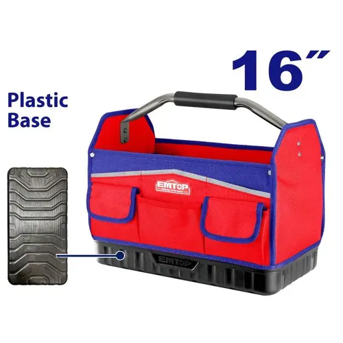 Emtop Taška na nářadí s kovovým rámem pevným dnem 16"