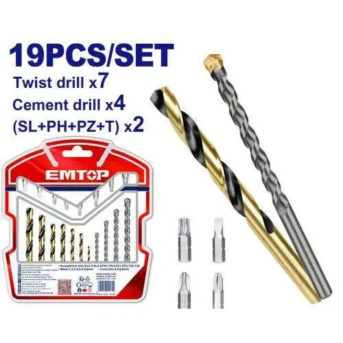 Emtop Sada vrtáků a bitů 19 ks
