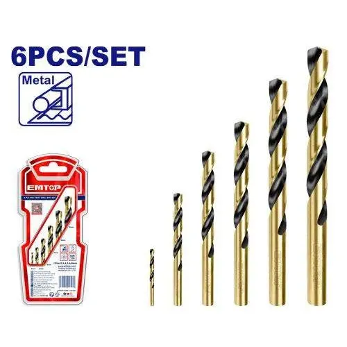 Emtop Sada vrtáků do kovu 6 ks