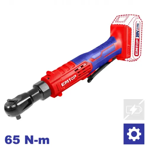 Emtop Aku ráčna 20V 65Nm 3/8" solo