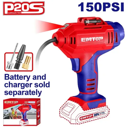 Emtop Aku kompresor 20V 10Bar solo