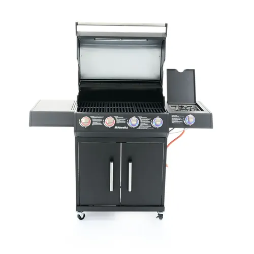 Riwall PRO RGG 41 EXL luxusní plynový gril 17 kW se čtyřmi hořáky a bočním vařičem