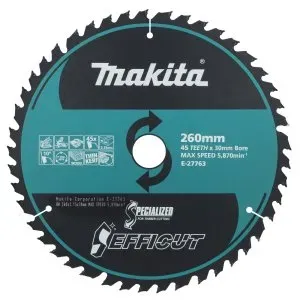 Makita E-27763 kotouč pilový dřevo Efficut 260x2.15x30mm 45Z = oldB-64630
