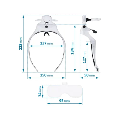 Brýle s lupou a osvětlením, 3,5×, usb nabíjení EXTOL LIGHT 43165