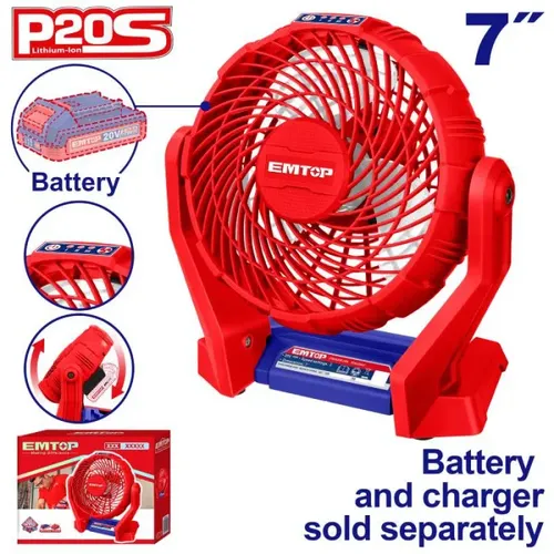 Emtop Aku stolní ventilátor 20V 17,8cm solo