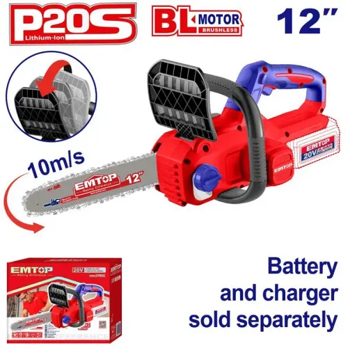 Emtop Aku řetězová pila 20V 30cm solo