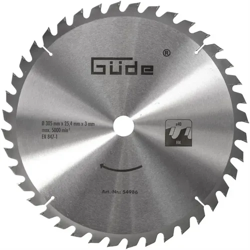 Pilový kotouč HM 305 x 25,4 mm - 40z Güde 54986