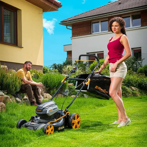 Riwall PRO RALM 4640SPi aku 40 V travní sekačka 4v1 s pojezdem a bezuhlíkovým motorem (bez baterie a nabíječky)