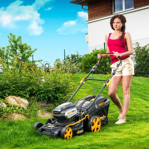 Riwall PRO RALM 4640SPi aku 40 V travní sekačka 4v1 s pojezdem a bezuhlíkovým motorem (bez baterie a nabíječky)