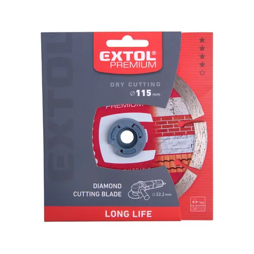 Zrušeno! nahrazeno výrobkem 8803011 kotouč diamantový řezný, segmentový long life - suché řezání, 115x22,2x2mm EXTOL PREMIUM 108911