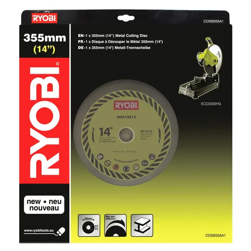 RYOBI COSB355A1 řezný kotouč na železo 355 x 25,4 x 3 mm ( pro ECO2335HG / MT 150 / MT 140 )