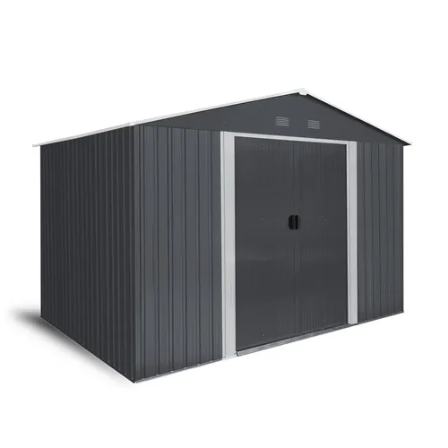 Riwall PRO RMSA 8x10 Anthracite zahradní domek kovový 3 x 2,4 m se sedlovou střechou antracit