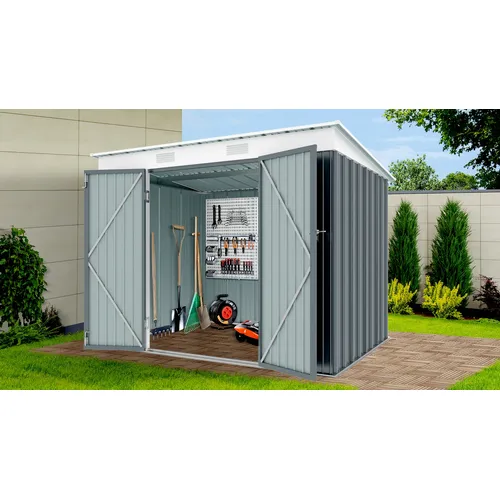 Riwall PRO RMSP 6x8 Anthracite zahradní domek kovový 2,4 x 1,8 m s pultovou střechou antracit