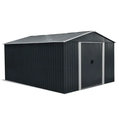 Riwall PRO RMSA 12x10 Anthracite zahradní domek kovový 3 x 3,7 m se sedlovou střechou antracit