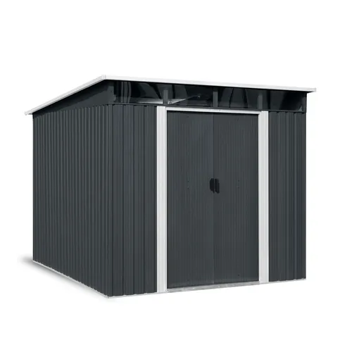 Riwall PRO RMSP 9x8 Anthracite LUX zahradní domek kovový 2,4 x 2,8 m s pultovou střechou antracit