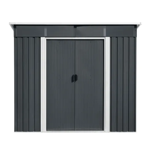 Riwall PRO RMSP 9x8 Anthracite LUX zahradní domek kovový 2,4 x 2,8 m s pultovou střechou antracit