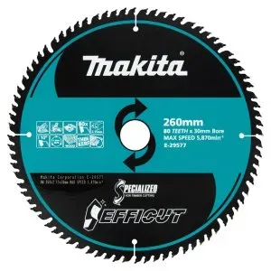 Makita E-29577 kotouč pilový dřevo Efficut 260x2.15x30mm 80Z = oldB-67290