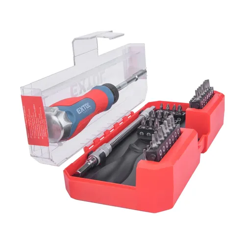 Šroubovák ráčnový s hroty, sada 43ks, crv EXTOL PREMIUM 8819157