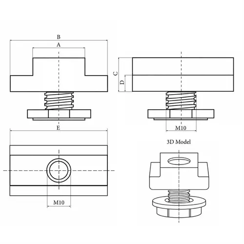 Vložky do T-drážek 14 x 8 mm M12, 2dílná sada Güde 38308