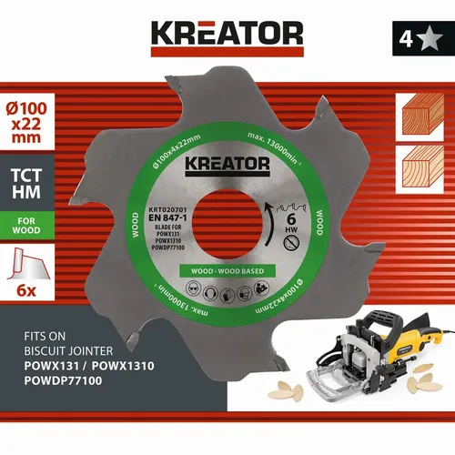 Pilový kotouč pro lamelovací frézky 100mm 6T Kreator KRT020701