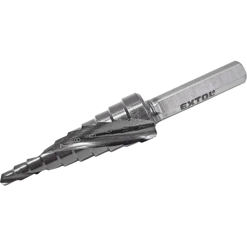 Vrták stupňovitý s lamačem třísek, o 3-12mm/po 1mm, hss-co EXTOL INDUSTRIAL 8701190