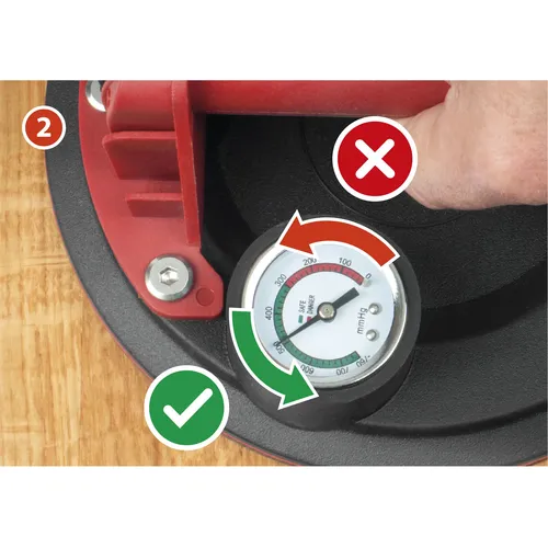 Přísavka s manuální pumpou a manometrem, o 200mm/130kg EXTOL PREMIUM 8863110