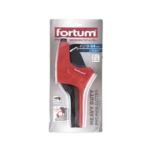Zrušeno! nahrazeno výrobkem 4775018, nůžky na plastové trubky, o 0-64mm, trojúhel. břit FORTUM 4775016